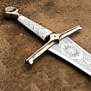 Ring of Power Elendil Sword Handcrafted with Stainless Steel Includes A Protective Leather Sheath Perfect for Cosplay