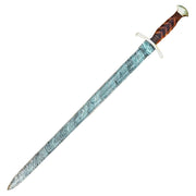 Handmade Damascus Steel Viking Sword With Leather Sheath