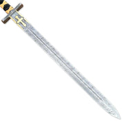 Custom Handmade Damascus Steel Viking Sword, Long Sword With Leather Sheath - propswords