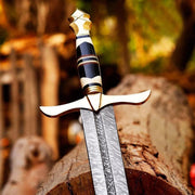 Damascus Steel Viking Sword Gift for Birthday Medieval Sword Anniversary Gift for Husband Groomsmen Gift Christmas Gift - propswords