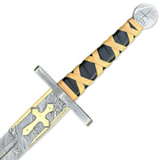 Custom Handmade Damascus Steel Viking Sword, Long Sword With Leather Sheath - propswords