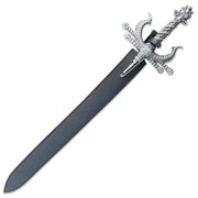 Handmade Damascus Steel Viking Master Sword With Leather Sheath - propswords