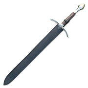 Custom Handmade Damascus Steel Gandalf Inspired Glamdring Sword With Leather Sheath - propswords