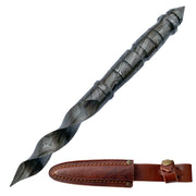 Damascus Fixed Blade Knife Handmade Tri Dagger Hand Forged Kris Blade - propswords