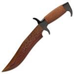 13" Handmade Damascus Steel Bowie Knife Wire Wrapped With Sheath