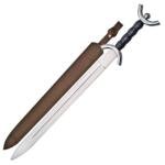 31” Handmade Stainless Steel Black Celtic War Sword With Sheath