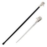 36.5” Silver Luxury Hippocampus Sea Horse Handle Cane Sword