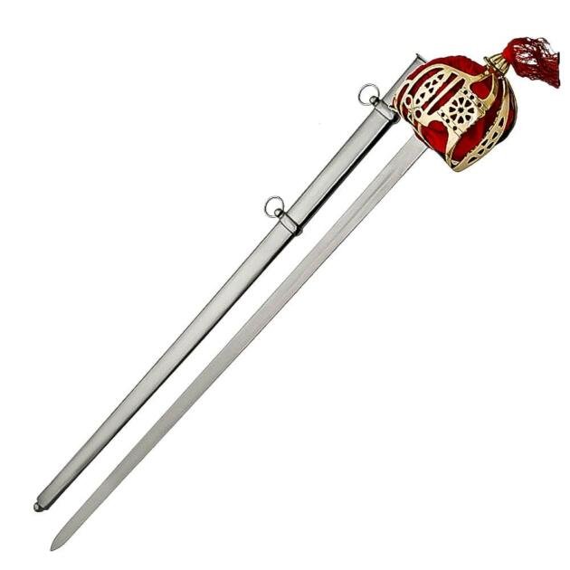 41" Hand Forged Stainless Steel Scottish Replica 18th Century Basket Hilt Sword
