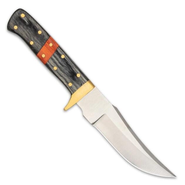 8" Handmade Stainless Steel Bushcraft Skinner Knife Wood Handle Outdoor Knife With Leather Sheath