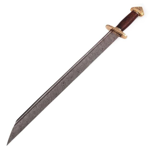 Handmade Damascus Steel Medieval Lang Seax 7th Century Viking Sword