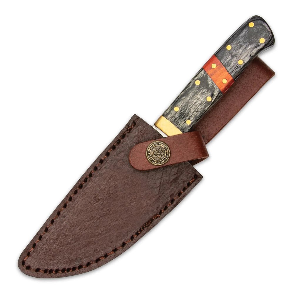 8" Handmade Stainless Steel Bushcraft Skinner Knife Wood Handle Outdoor Knife With Leather Sheath - Image 5