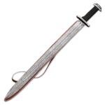 36" Handmade Damascus steel Viking Sword, Leather Wrapped on Handle Including Leather Cover