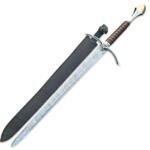 Custom Handmade Damascus Steel Gandalf Inspired Glamdring Sword With Leather Sheath