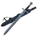 Handmade Damascus Steel Viking Sword With Leather Sheath