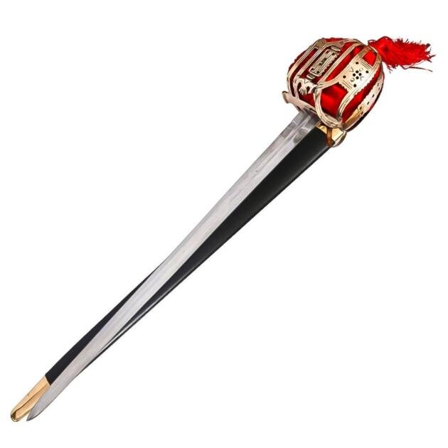 39" Hand Forged Stainless Steel Scottish Basket Hilt Broadsword With Scabbard