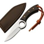 7" Handmade Stainless Steel Full Tang Hunting Skinning Knife Micarta Handle With Leather Sheath For Hunting, Camping, Outdoor, Fishing