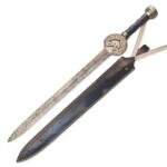 Handmade Damascus Steel 38 inches King Theoden Herugrim Sword Lord Of The Ring Sword Battle Ready With Leather Sheath