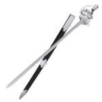 34" Zorro Musketeer Sword Perforated Twisted Butterfly With Scabbard