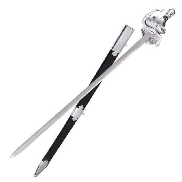 34" Zorro Musketeer Sword Perforated Twisted Butterfly With Scabbard