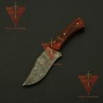 Customized Damascus Steel Hunting Knife: Personalized Handle and Guard Design, Enhanced with Custom Leather Sheath - Perfect for EDC and Camping Adventures