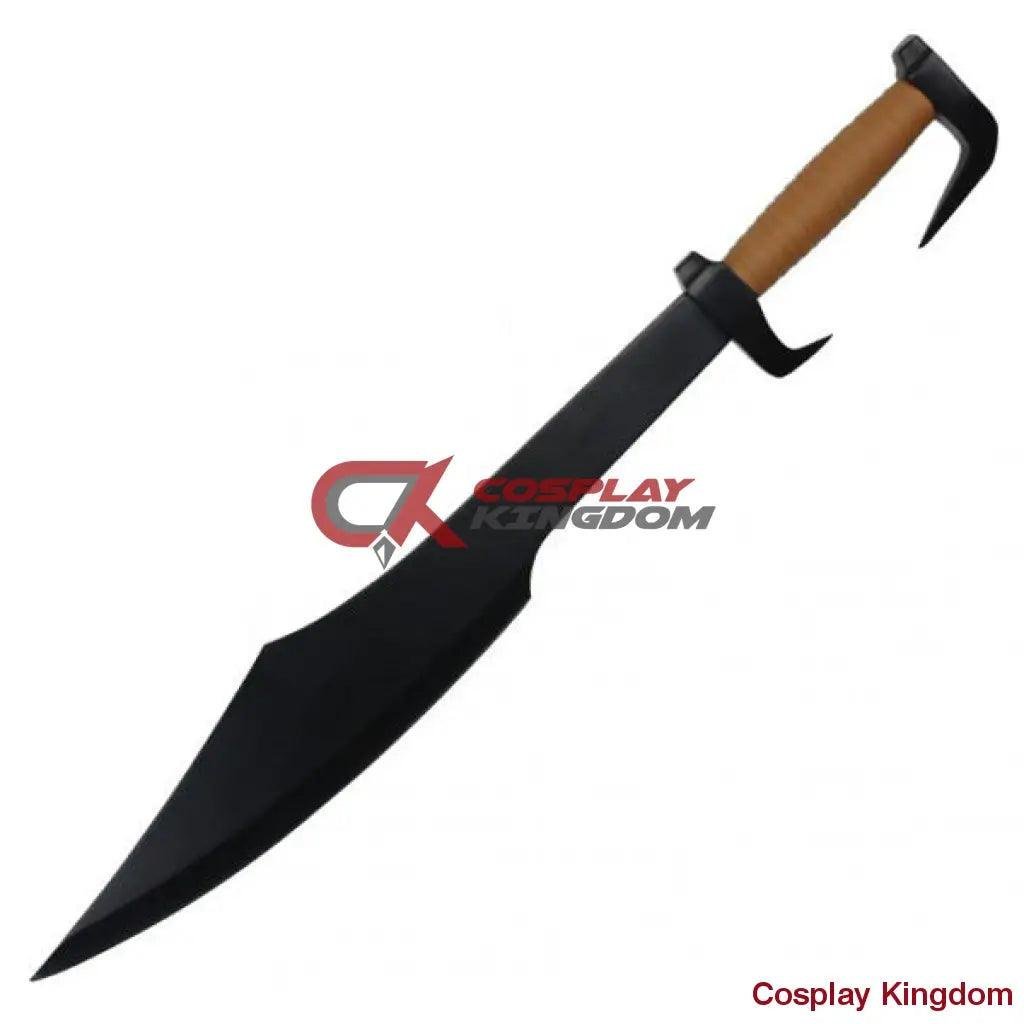 Greek Fighting Spartan War Sword with Black Blade and Shoulder Scabbard - Image 2