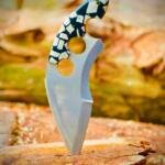 Handmade Stainless Steel Full Tang Skinning Knife with Leather Sheath – Resin Handle