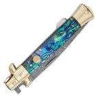 KISSING CRANE GENUINE ABALONE DAMASCUS STILETTO KNIFE - Image 2