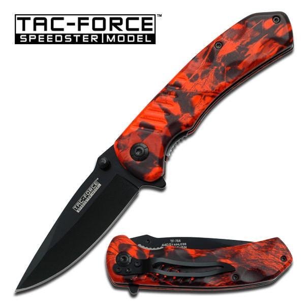 4.5" Red Camo Sturdy Spring Assisted Folding Pocket Knife