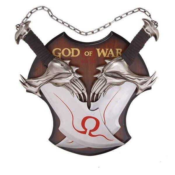 Authentic God of War Blades of Chaos Replica – Twin Kratos Swords with Gold Detailing