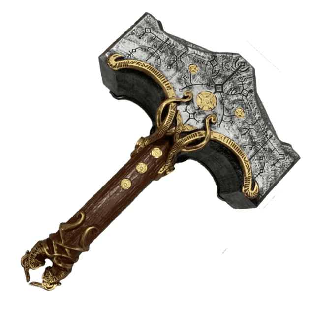 Full-Scale Mjolnir Hammer of Thor from God of War Ragnarok – Authentic Metal Thor Hammer (Forged & Realistic Design)
