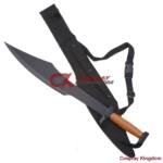 Greek Fighting Spartan War Sword with Black Blade and Shoulder Scabbard