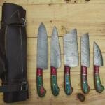 Handmade Damascus Steel Chef Knife set of 5pcs With Sheet, Chef Knives Set, pro chef knife Kitchen Knives Set, Gift For Her , Gift For Dad