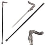 Silver Burst Snake Head Cane Sword