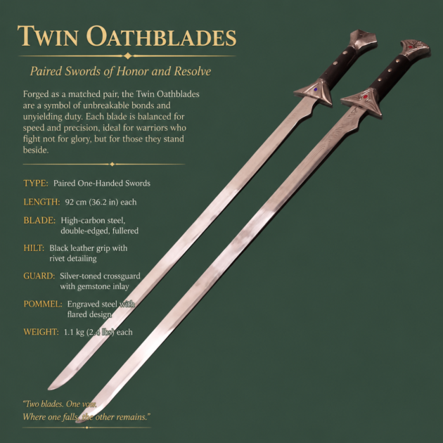 Twin Oathblades Paired Swords of Honor and Resolve
